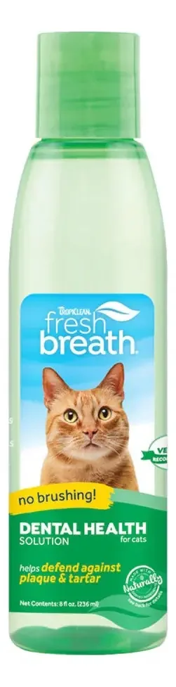 Higiene bucal para gatos: controle de tártaro e mau hálito 236 ml, sabor neutro