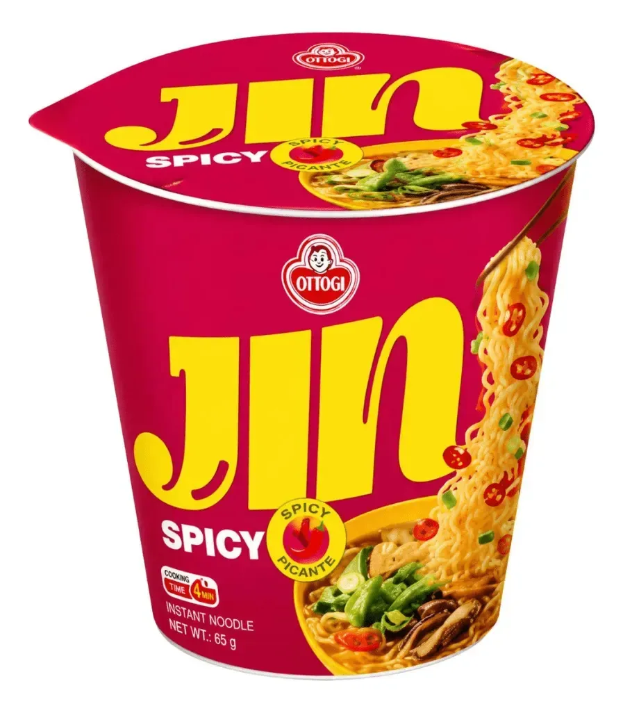 Ottogi Jin Ramen Noodles, Hot, 2.29 Ounce