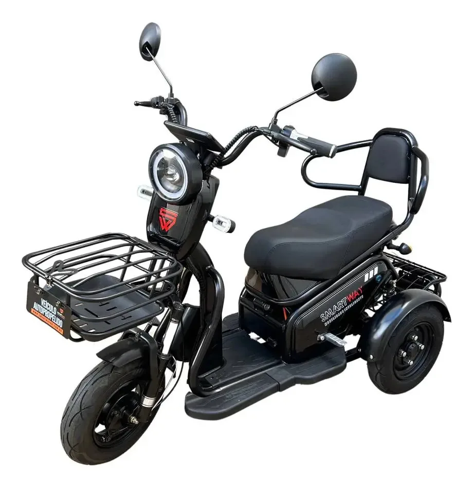 Triciclo Eletrico Adulto Scooter Passeio Mobilidade 500w Cor Preto