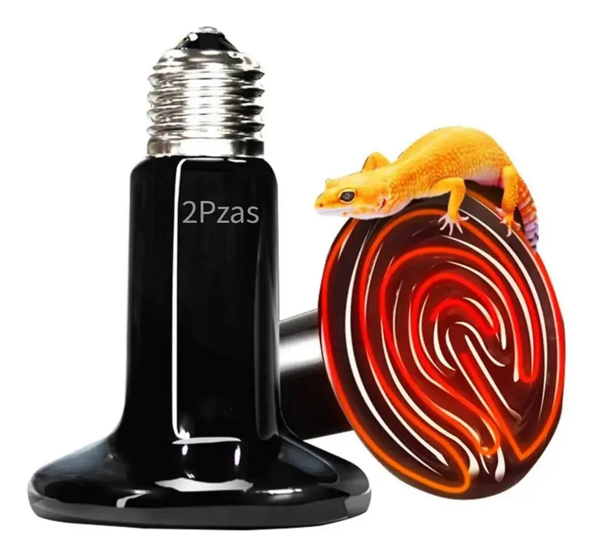 2 lâmpadas de cerâmica de 100 W para répteis noturnos — Ideal para cobras, lagartos, tartarugas e aves — Compatíveis com quase todos os sinos para bulbos de répteis — Petville
