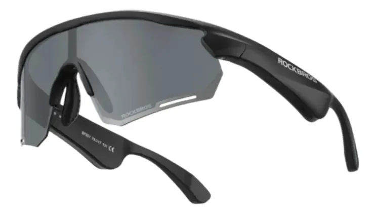 Óculos inteligentes Bluetooth polarizados Rockbros para lentes cinza de bicicleta