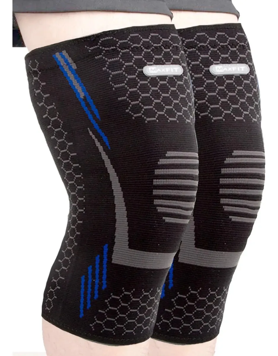 Joelheiras esportivas de compressão MaxFit/modelo Hx940, cor azul, tamanho G