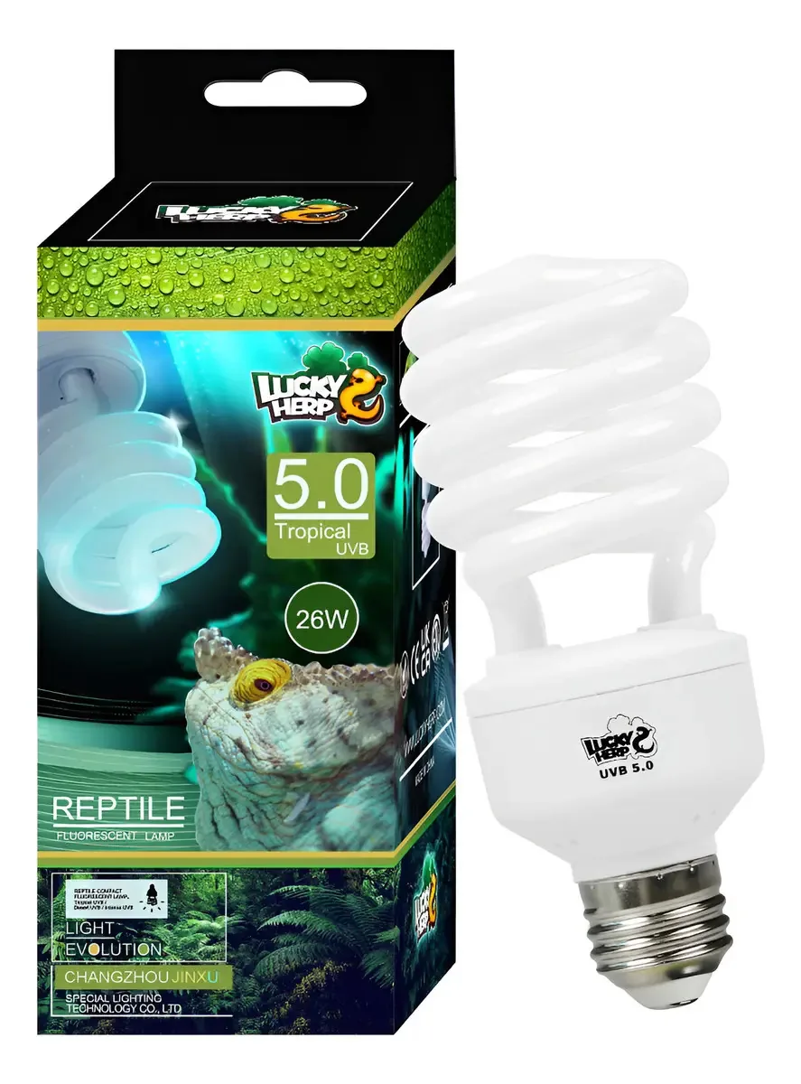 Lâmpada Lucky Herp Reptile Uvb 5.0 para terrários do deserto