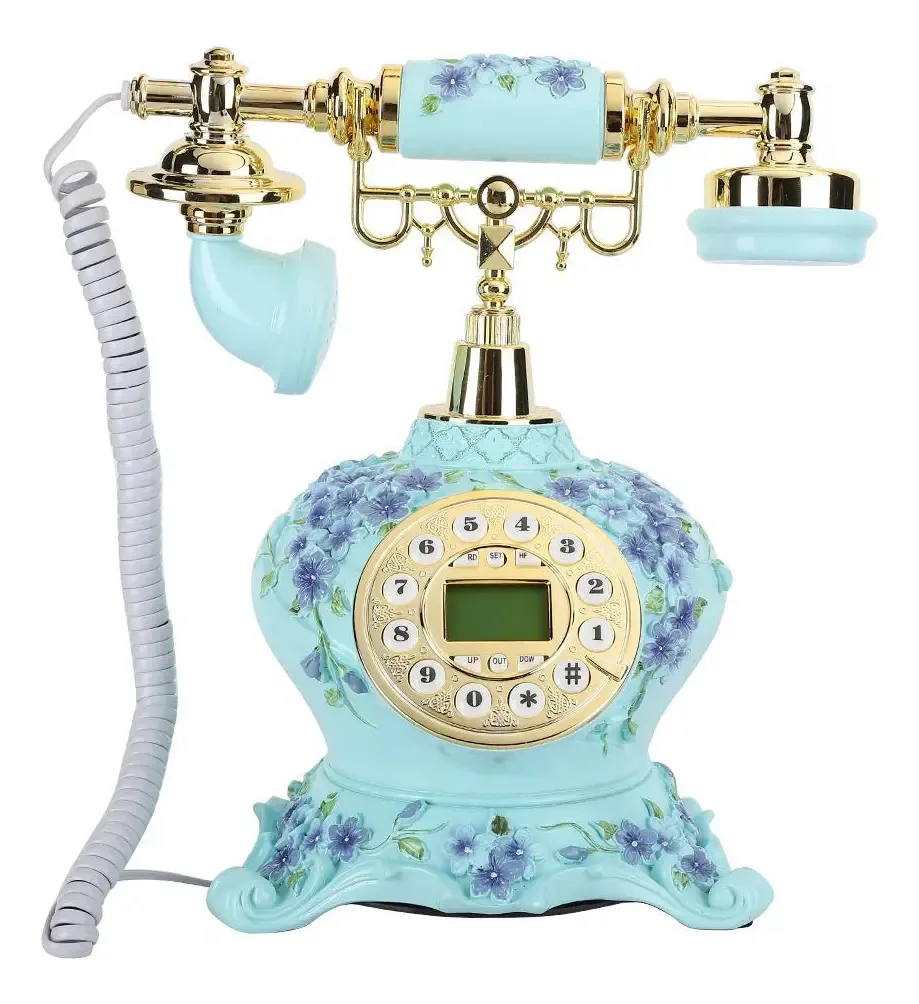 Telefone retrô Cmjsgg, estilo europeu, antigo, retrô, equipamento telefônico fixo para escritório doméstico, telefone fixo clássico para mesas de hotel em casa