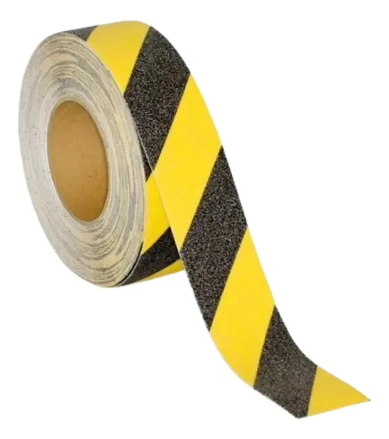 Fita antiderrapante autoadesiva preta/amarela 18 MTx25mm cor amarela