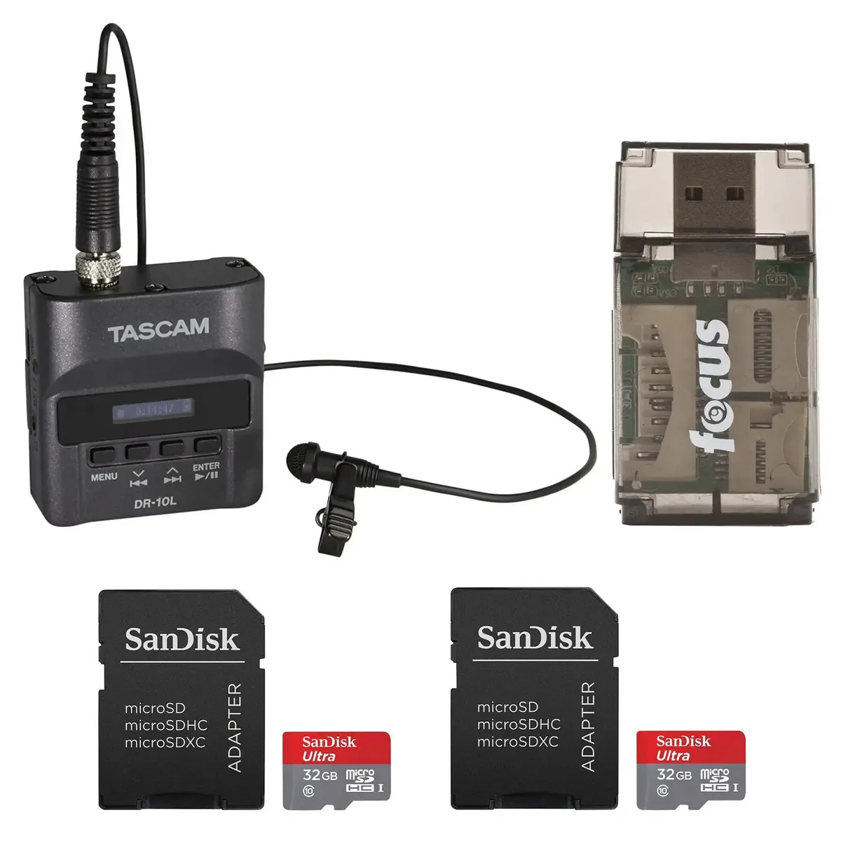 Gravador de voz Tascam Dr-10l, 32GB.