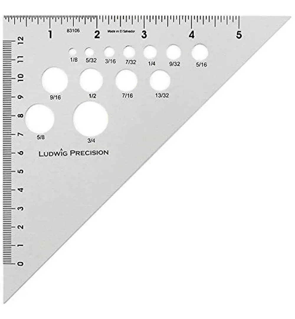 Alumicolor Ludwig Precision - Triângulo (45-90 graus), 15,24 cm, 1