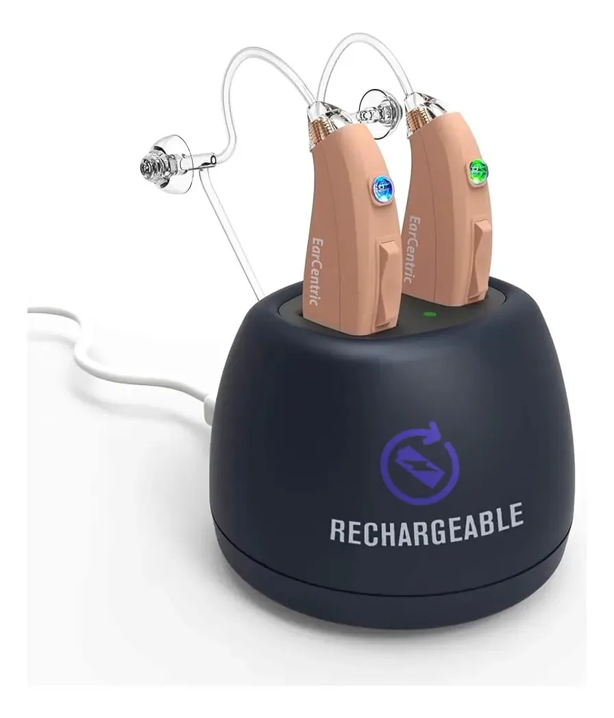 Fones de ouvido Earcentric Easycharge Bte para idosos, bege