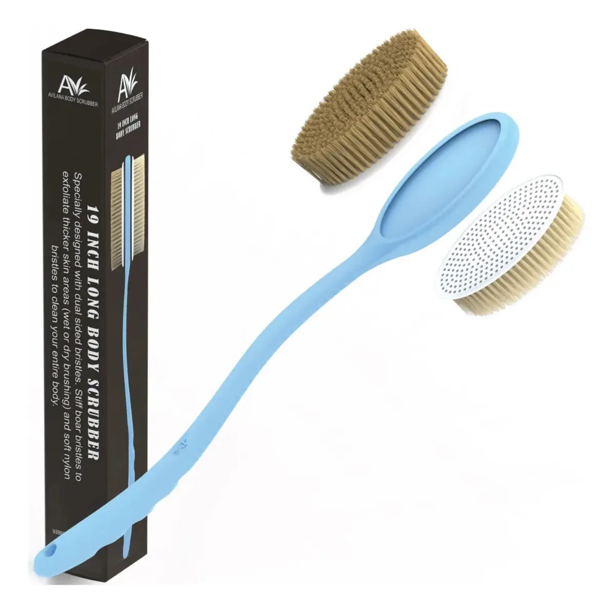 Raspador traseiro Avilana com alça longa de silicone