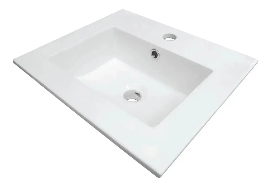 Lavatório Cerâmico Empotrado Retangular 54x47 Chiara