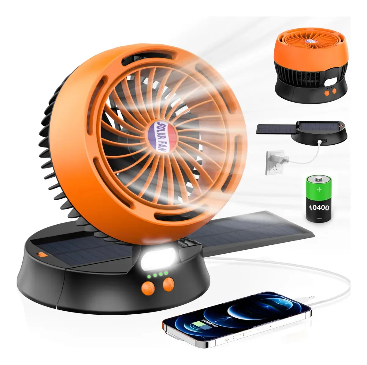 Ventilador portátil laranja