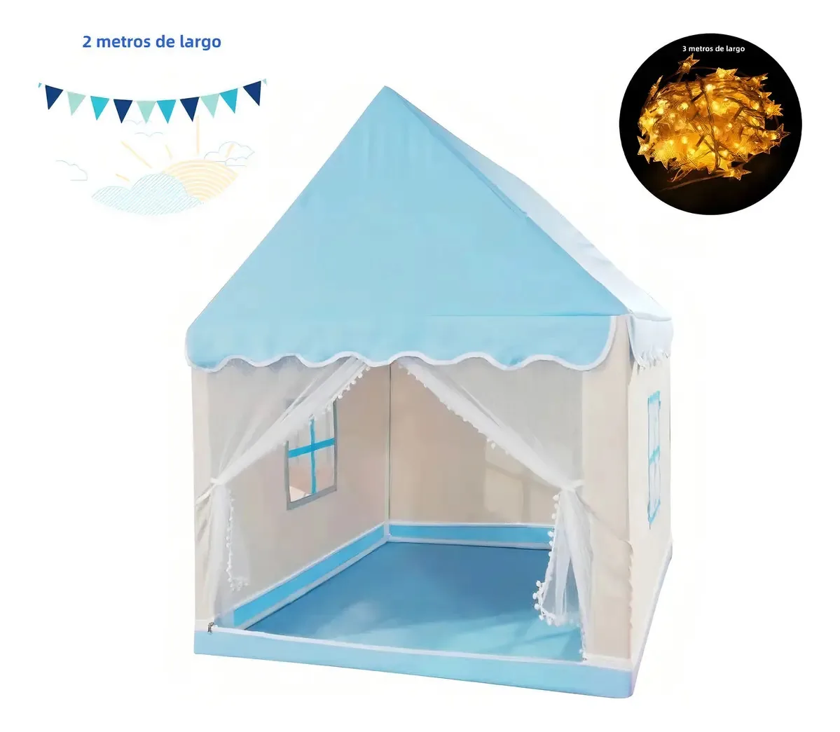 Barraca infantilComercio 001 cor Azulem forma de castelo