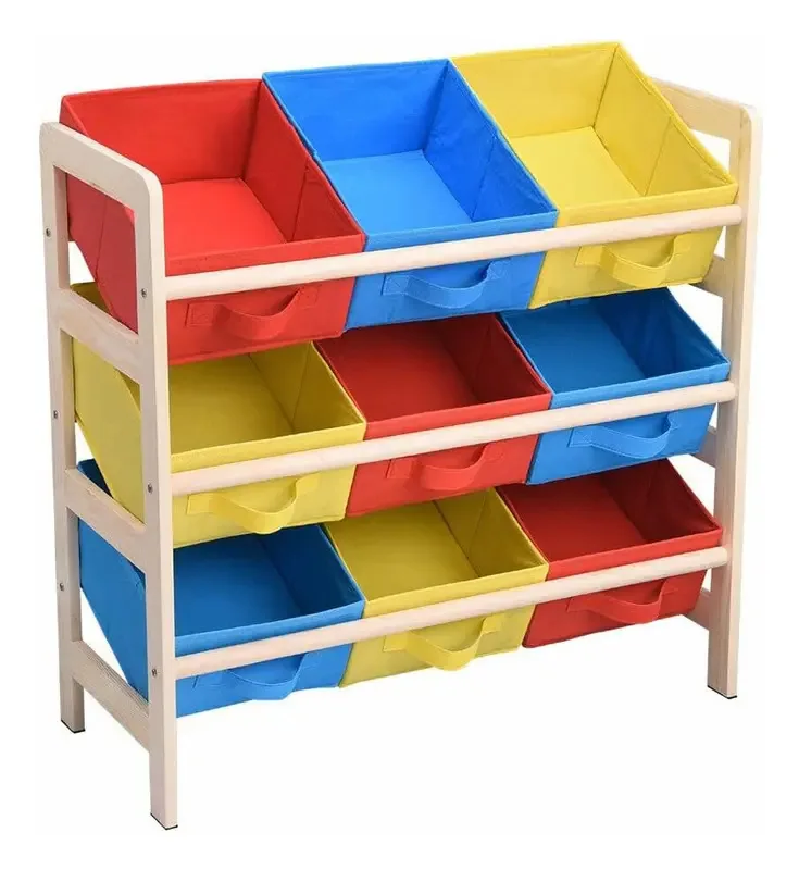 Organizador de brinquedos infantis, caixa de armazenamento, cor colorida