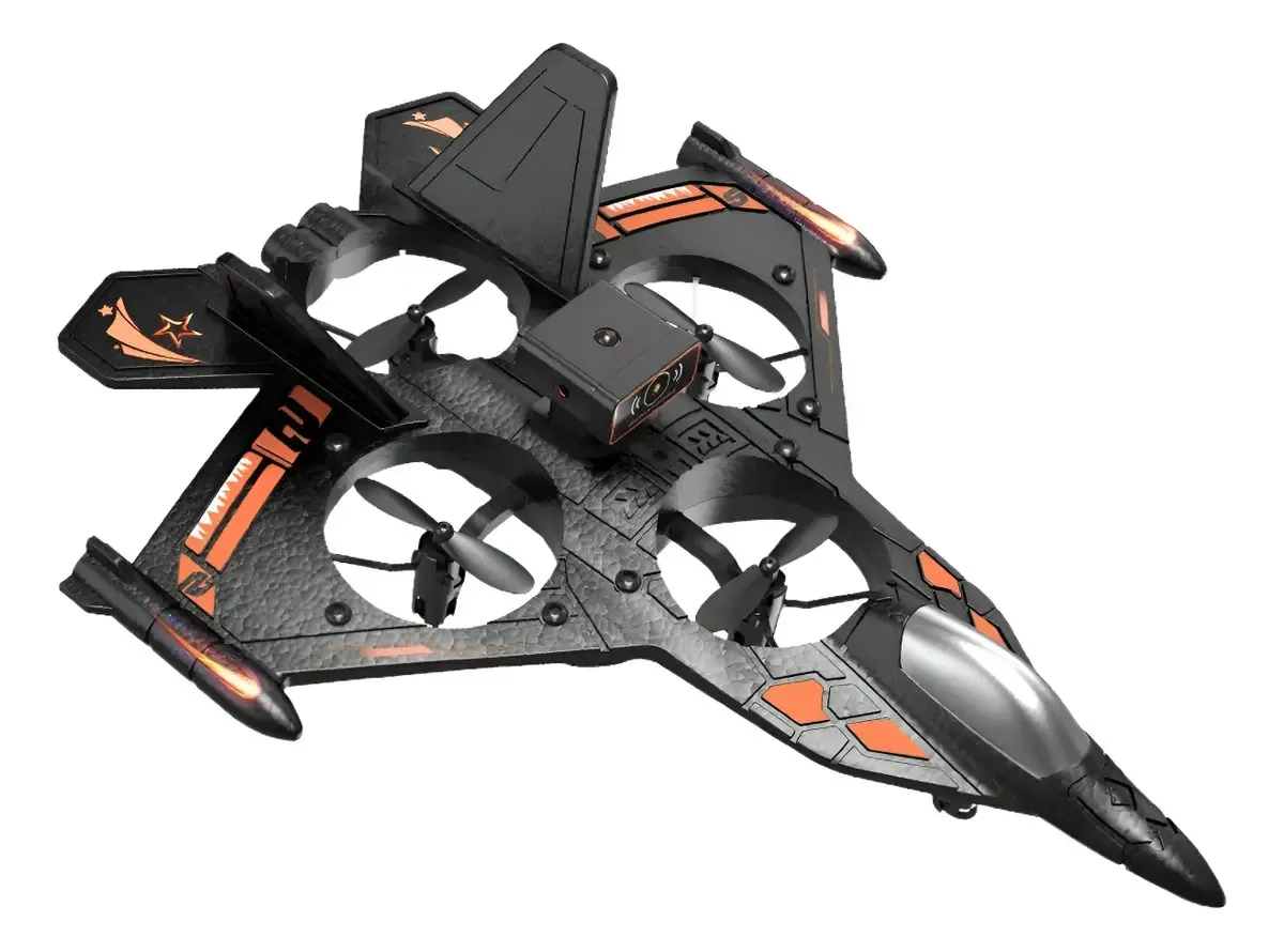 Avião drone preto Toysky com câmera