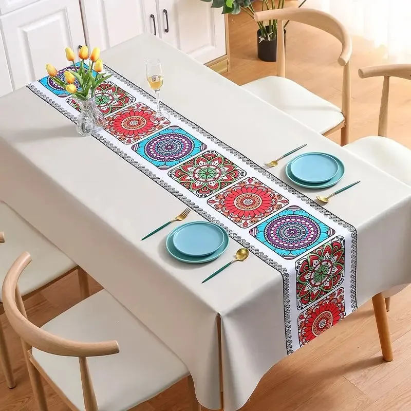 Toalhas de mesa retangulares impermeáveis em PVC 1,4x2,2m Cor A