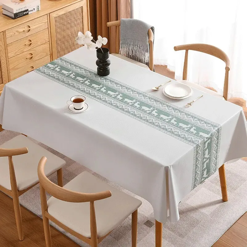 Toalhas de mesa retangulares impermeáveis em PVC 1,4x2,2m Cor B