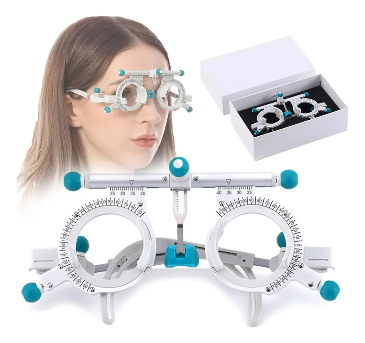 Gtannd Armação de Teste Ajustável Armação de Lentes de Teste Ópticas, Armação de Lentes de Teste Ópticas Ajustáveis, Armação de Teste Óptica Universal Optométrica, Armação de Lentes de Teste Leve