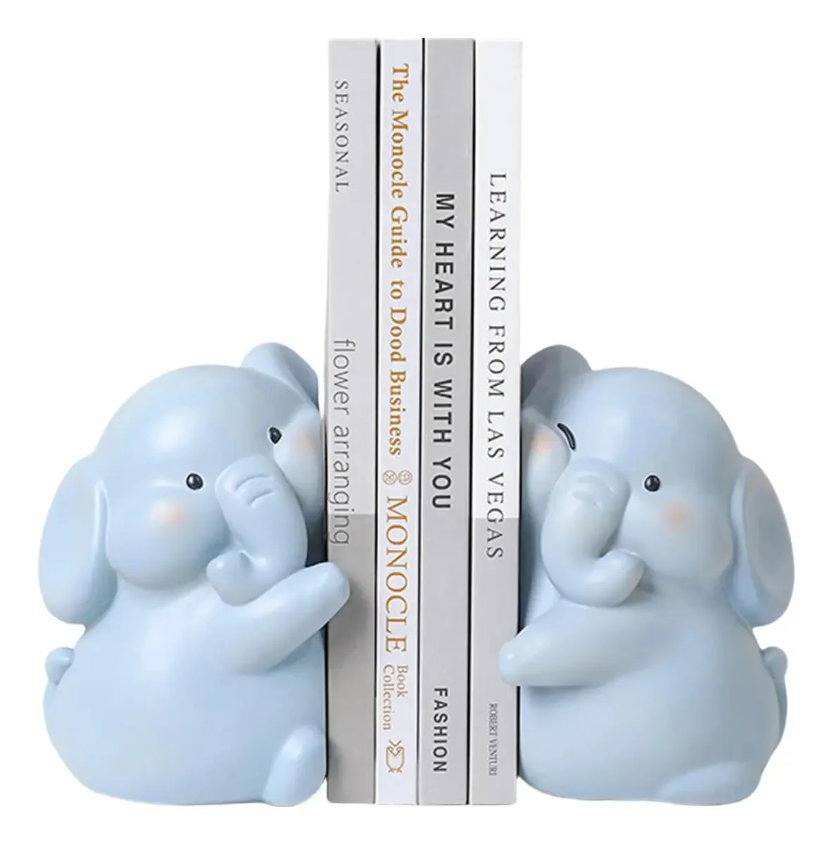 Suportes de livros decorativos de elefante para casa e escritório