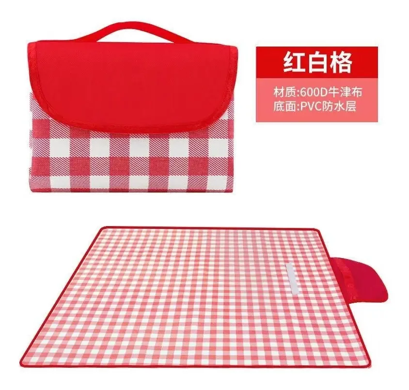 Tapete Impermeável Vermelho Outro Para Picnic Praia 2.0m x 1.5m