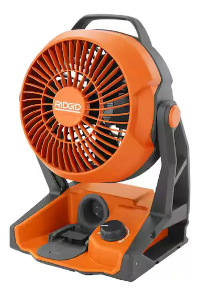 Ventilador híbrido Ridgid R860721 18v Número de lâminas 3 estruturas: lâminas laranja, diâmetro preto, 7,5 lâminas, material plástico