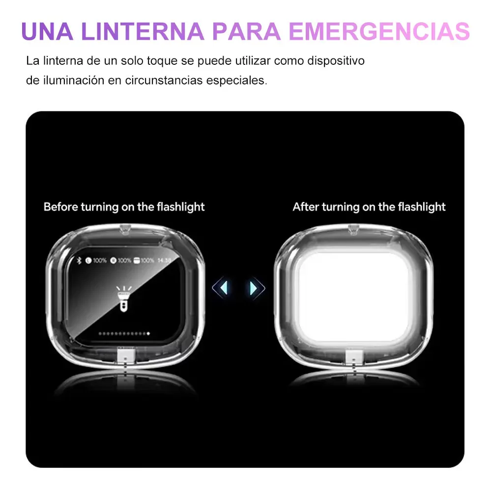 Fones de ouvido com tela colorida, jogos e redução de ruído