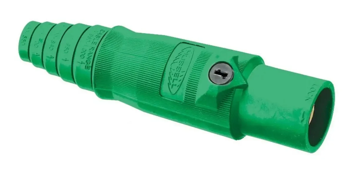 Conectores de linha macho Camlock para cabo 400a, cor verde