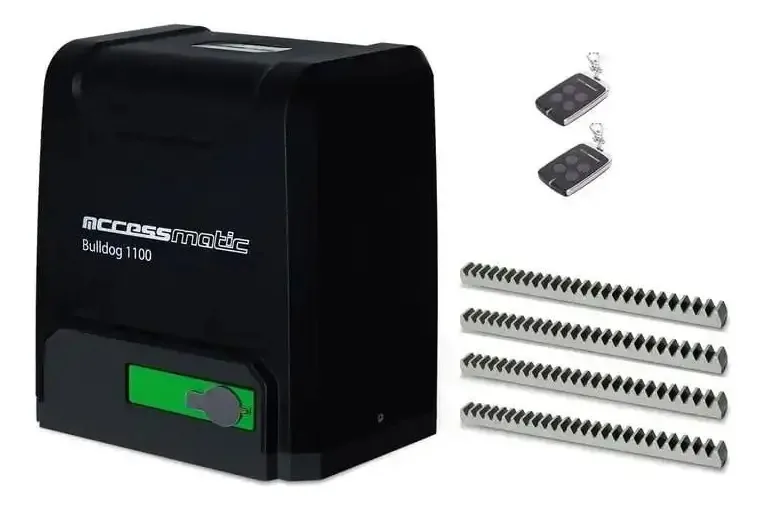 Motor deslizante Accessmatic Bulldog1100 para portões, cor preta, frequência 60 Hz