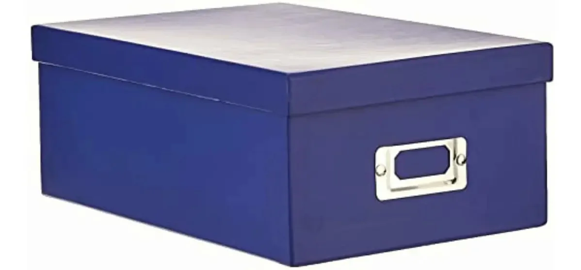 Caixa de armazenamento Pioneer para álbuns de fotos, azul sólido