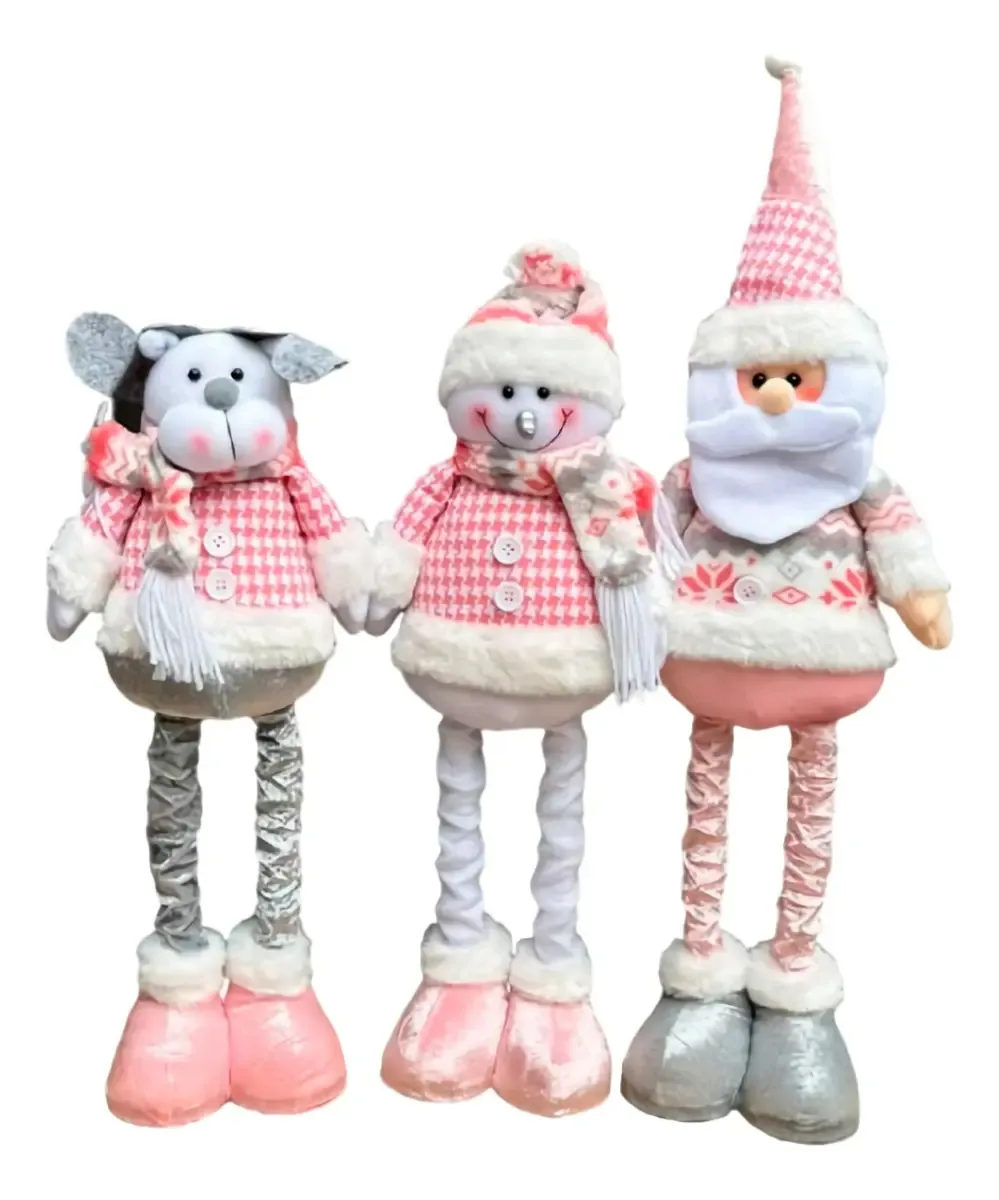 Macacões de 3 pernas compridas Pascuero Reindeer Snow Macacões Christmas Dolls Premium Pink