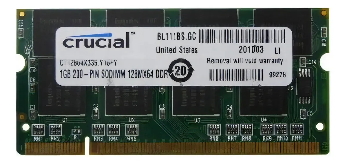 Memória RAM 1GB 1 Crucial CT12864X335