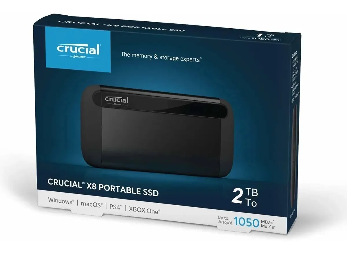 Hd Externo Ssd Crucial X8 Ssd 2tb 1050mb/s Ps4/xbox/pc