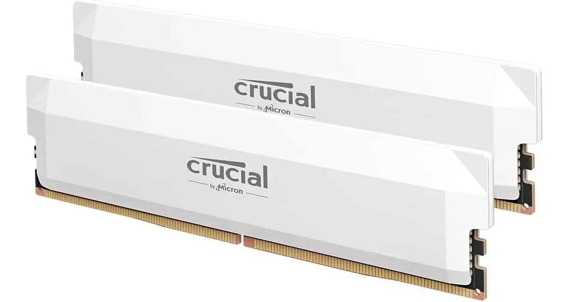 Memorias Ram Crucial 64 Gb (2x32gb), 6400mhz, Color Blancas