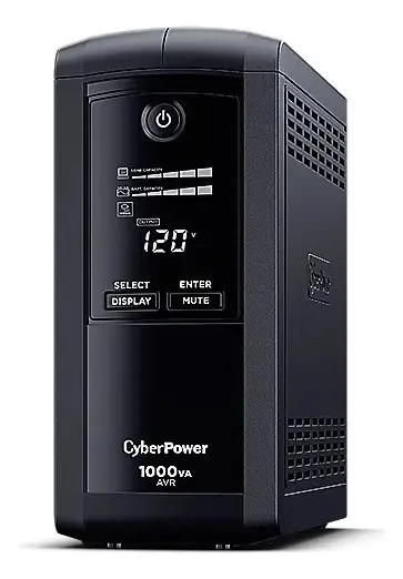 No Break Cyberpower CP1000AVRLCD 1000va 600w 9 contatos Cor preta