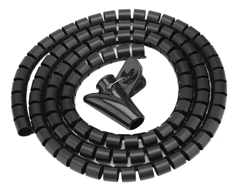 Organizador De Cabos Espiral 1.5m 16mm Preto