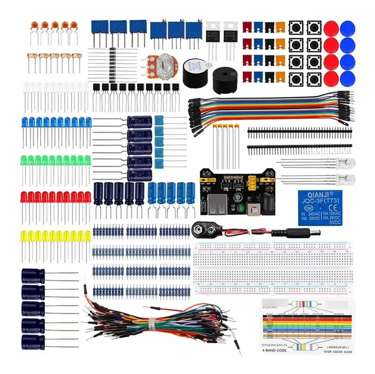 Kit de Componentes Eletrônicos Resistor Capacitor Transistor
