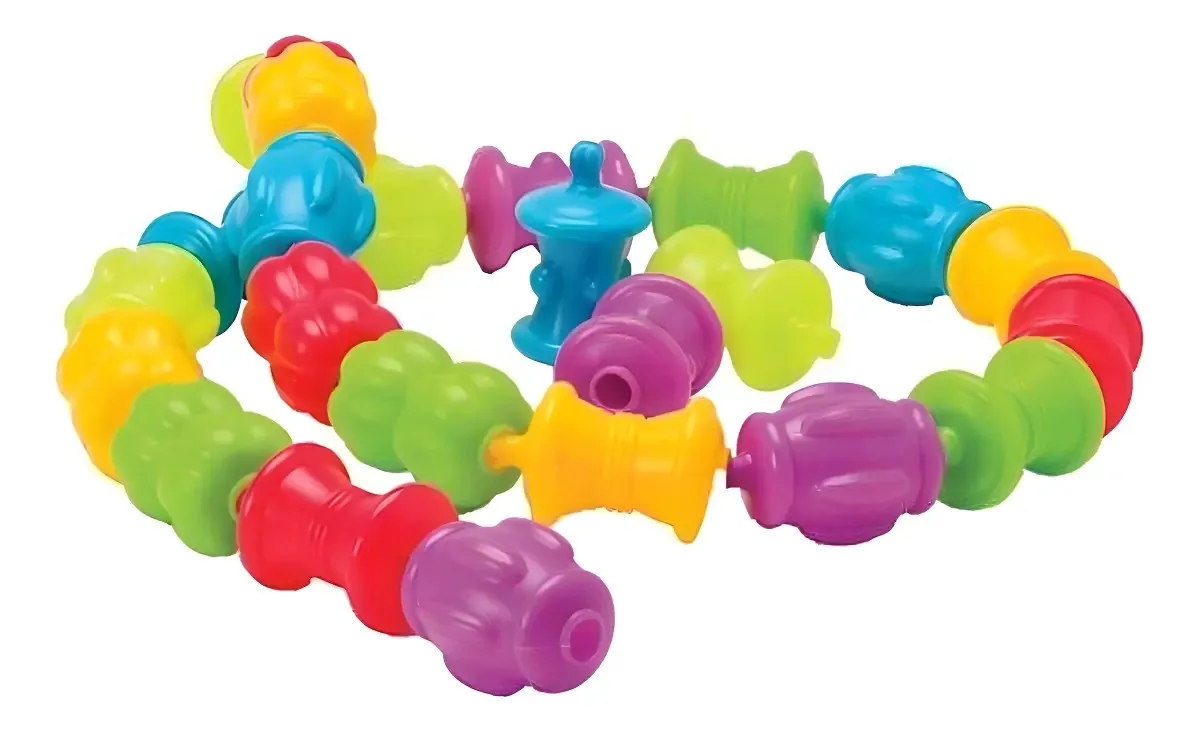 Brinquedos construtivos Pop Beads, Stem, Brinquedos Sensoriais. Cor azul, verde, multicolorido, roxo, vermelho