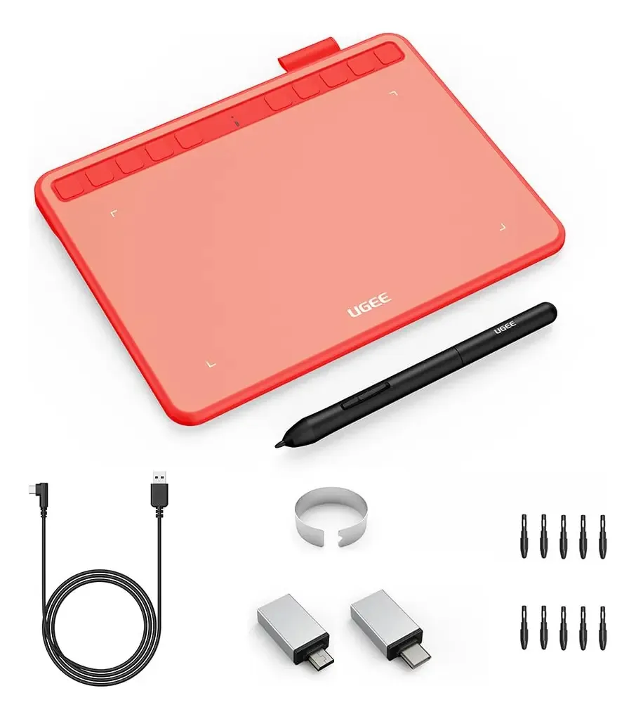 Mesas Digitalizadoras S640 Tablet Desenho Android Cor Vermelho