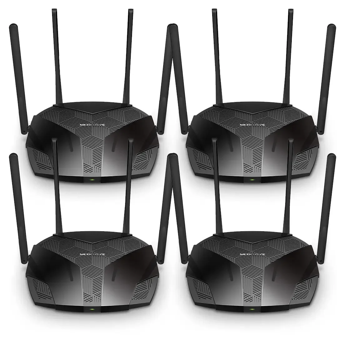 Kit Cronos 4: roteadores TP-Link Wi-Fi 6 MR70x, banda dupla, 1,8 gbps, alta velocidade, cobertura extensiva, segurança, Wpa3 conecta vários dispositivos, escritório doméstico ideal