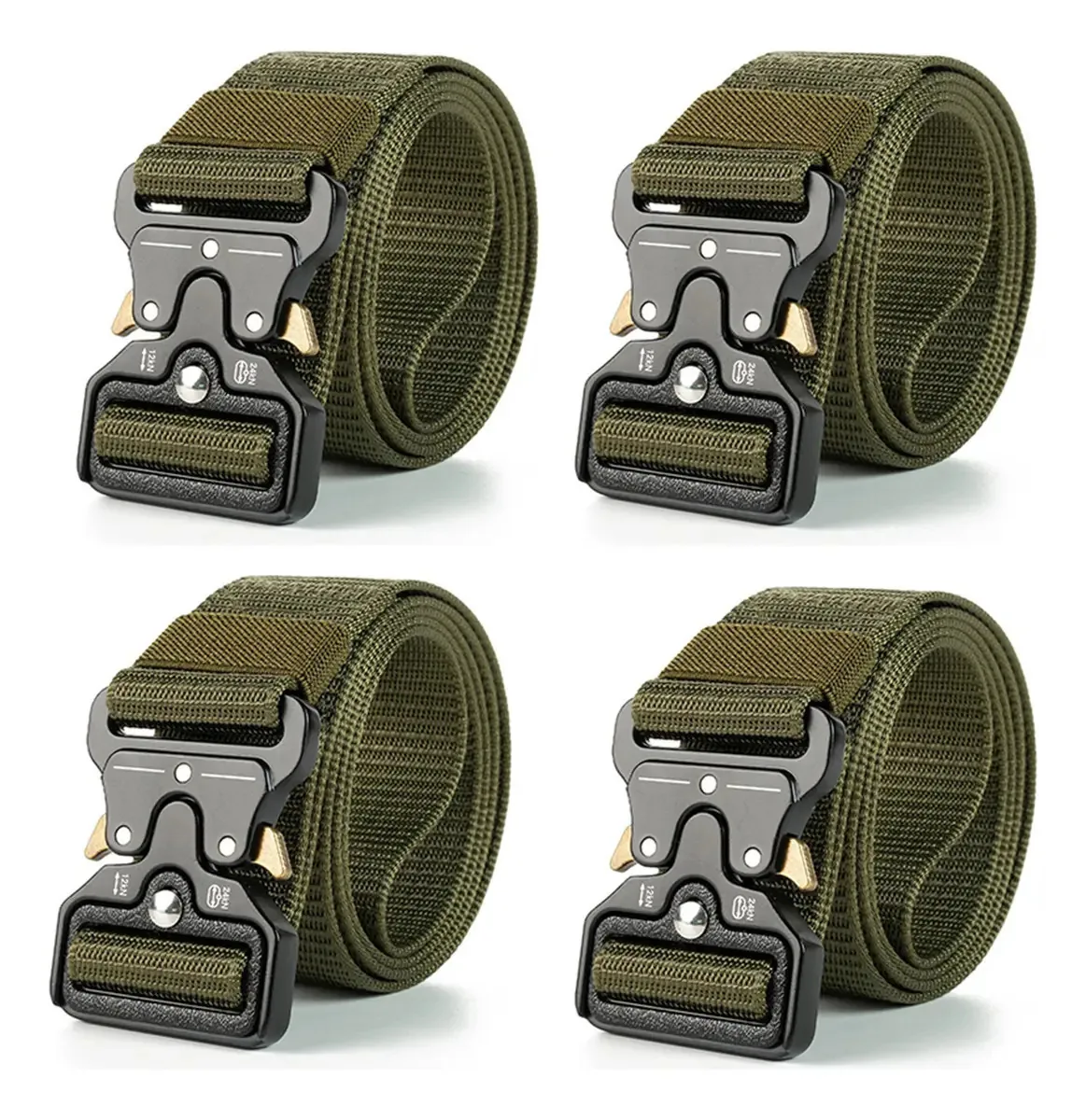 4 Cintos Táticos Ajustáveis, Cinto Militar De Qualidade Mode Cor Green*4 Tamanho 125