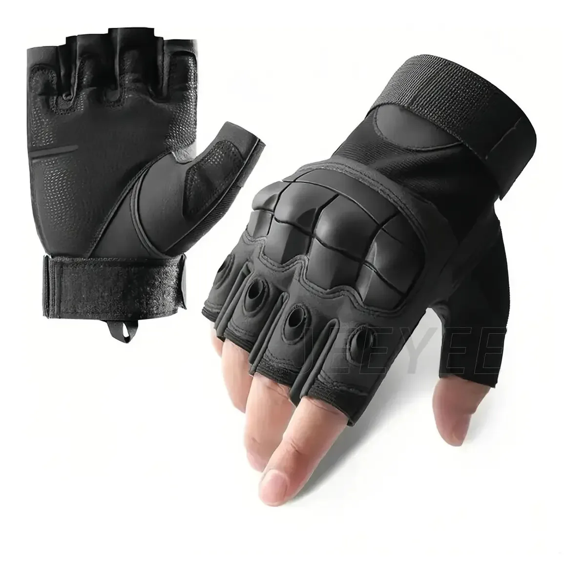 Luvas De Motocicleta Luvas Táticas Militares De Meio Dedo Cor Preto Tamanho G
