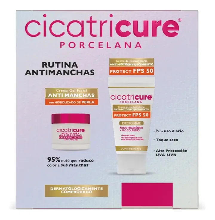 Kit de cuidados com a pele de porcelana de porcelana Cicatricure para pele normal - 2 peças