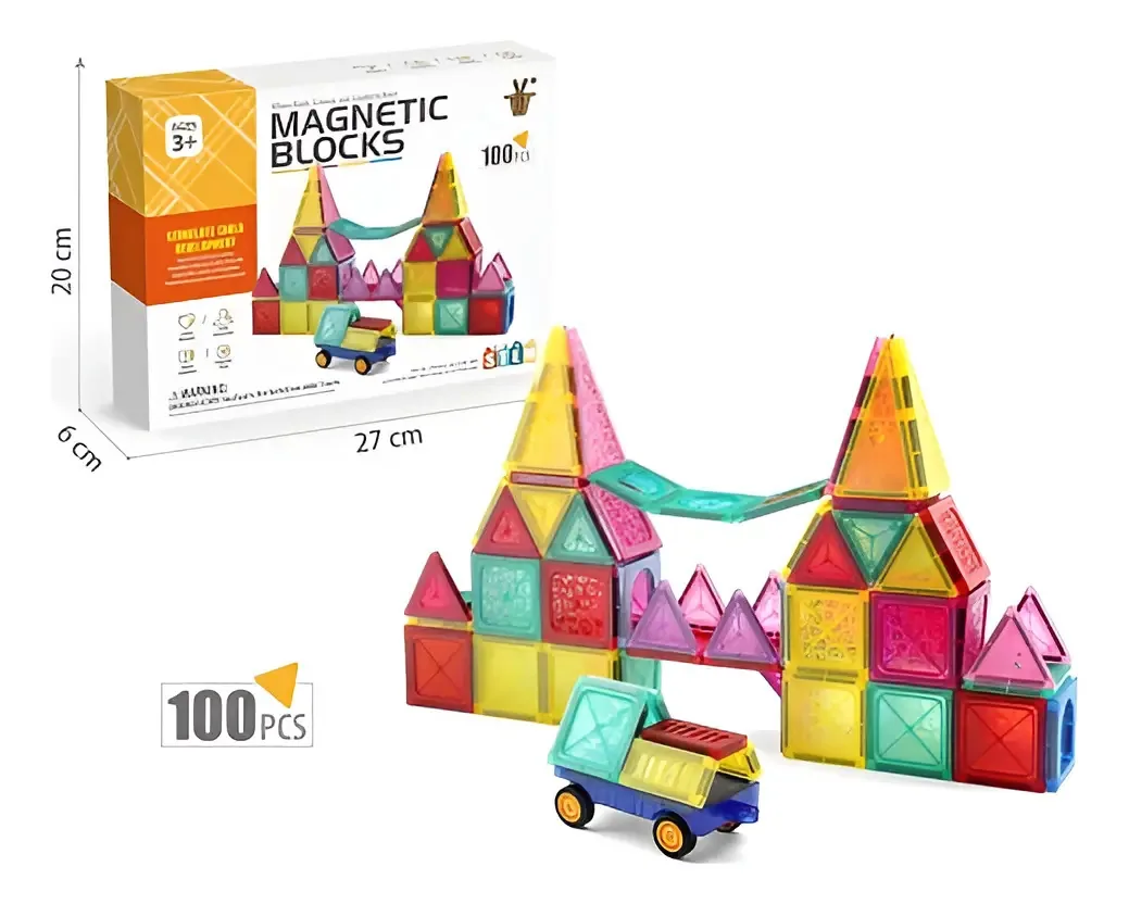 Blocos magnéticos Blocos magnéticos 100 peças 100