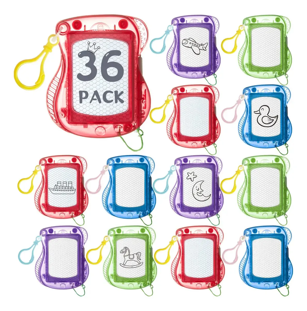 36 Mini Quadros de Desenho Apagáveis para Crianças