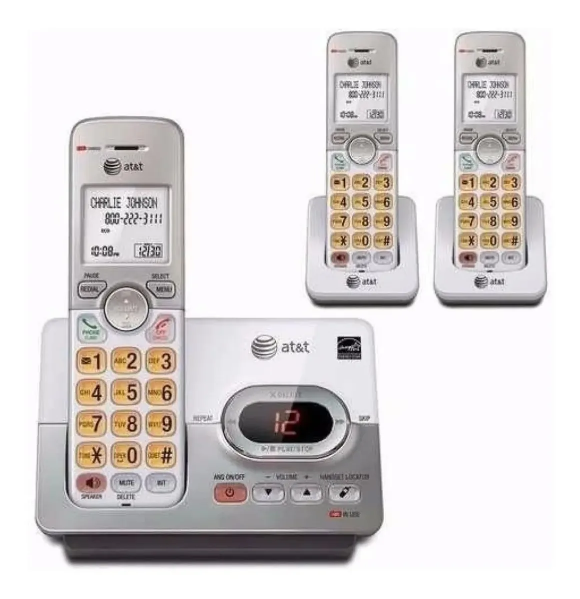 Conjunto de telefones sem fio AT&T 3 telefones de escritório Dect6.0