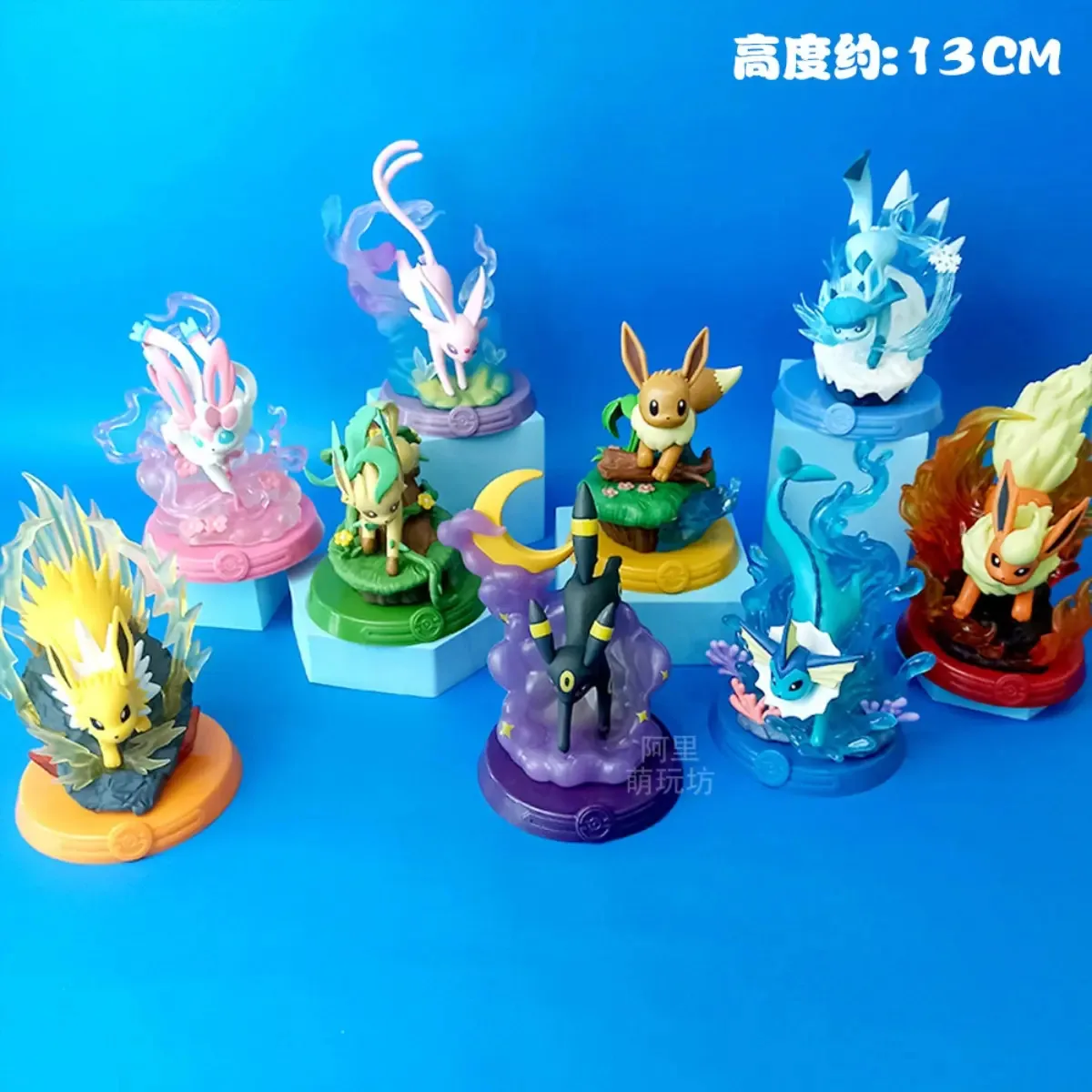 Conjunto de modelos Eevee Pokémon Evolution, 9 peças