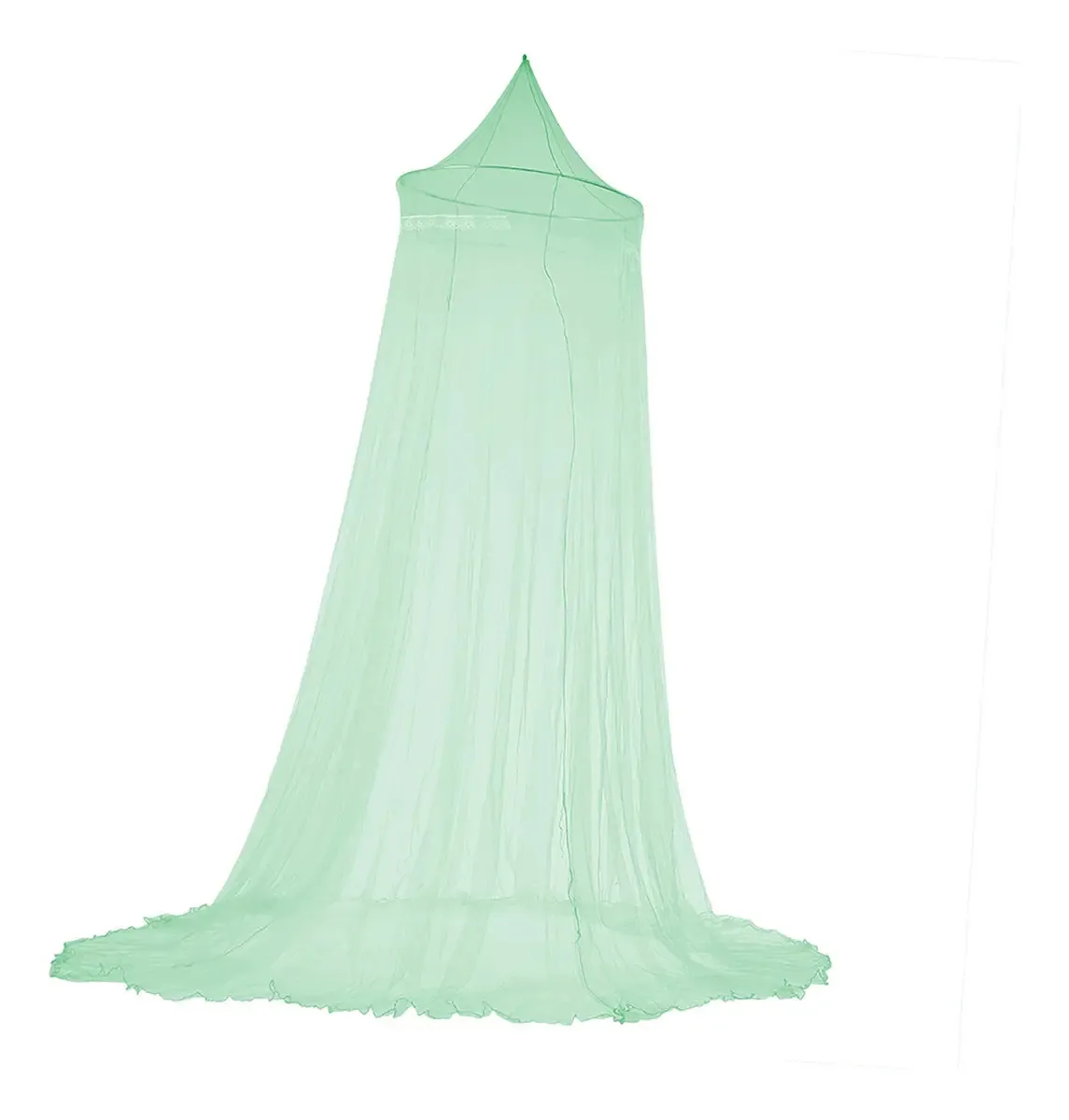 Cúpula de mosquiteiro com dossel em tecido de tule para cama de casal cor verde Nordesul Bordados