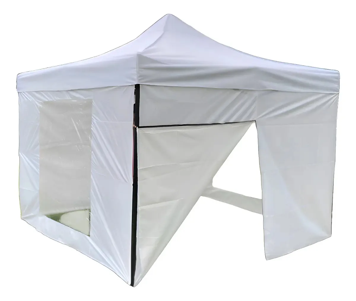 Toldo de paredes 3x3 M com janelas e zíper. De cor branca