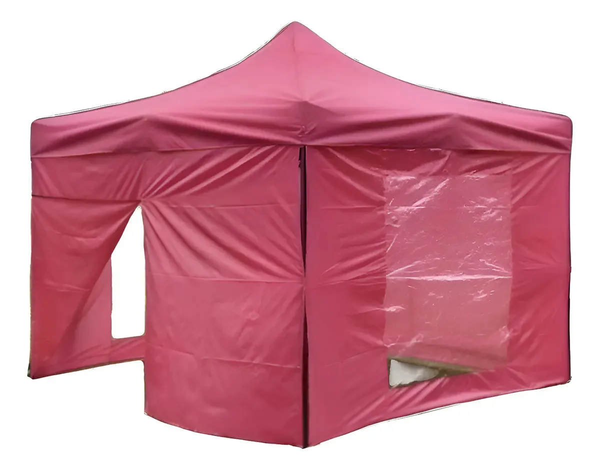 Toldo de paredes 3x3 M com janelas e zíper. De cor fúcsia