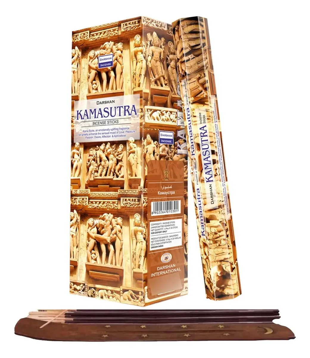 Incenso Darshan Mayoreo 120 palitos com porta-incenso Mais fragrância Aroma Kama Sutra