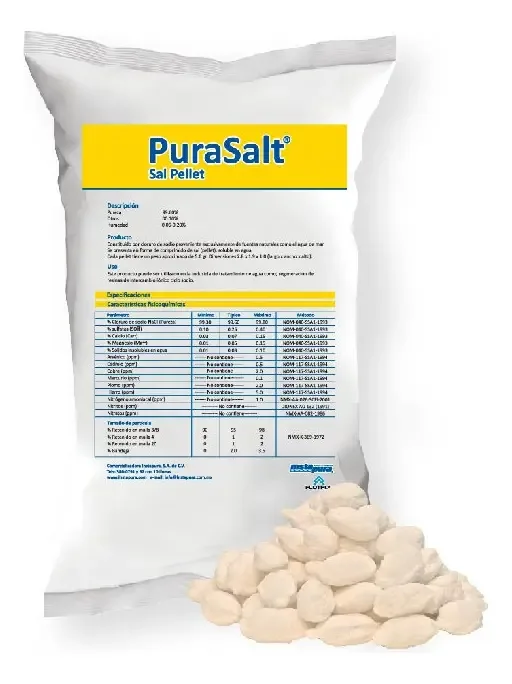 Pacote de sal em pellets de 20 kg para amaciante da marca Instapura